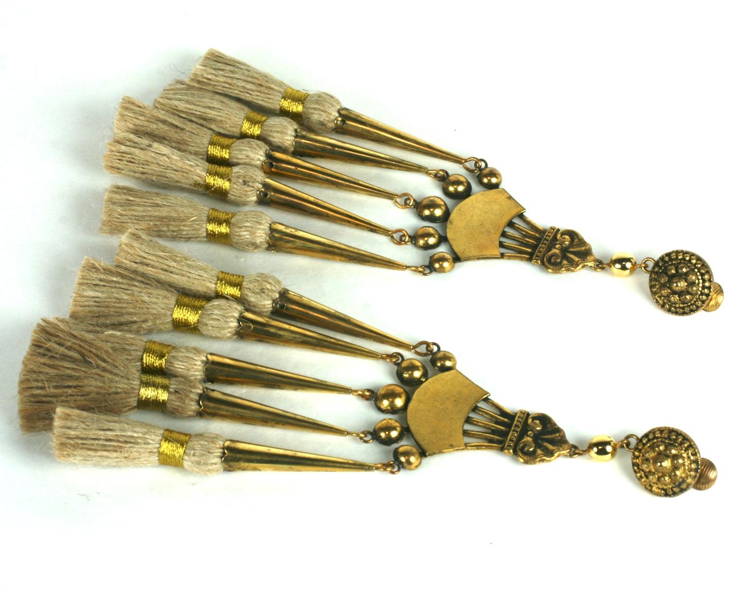 Maison Denez for Yves Saint Laurent African Collection Long Earclips For Sale 1