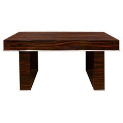 Antique Maison Desny Exceptional Coffee Table in Macassar Ebony, France 1920s (Signed)