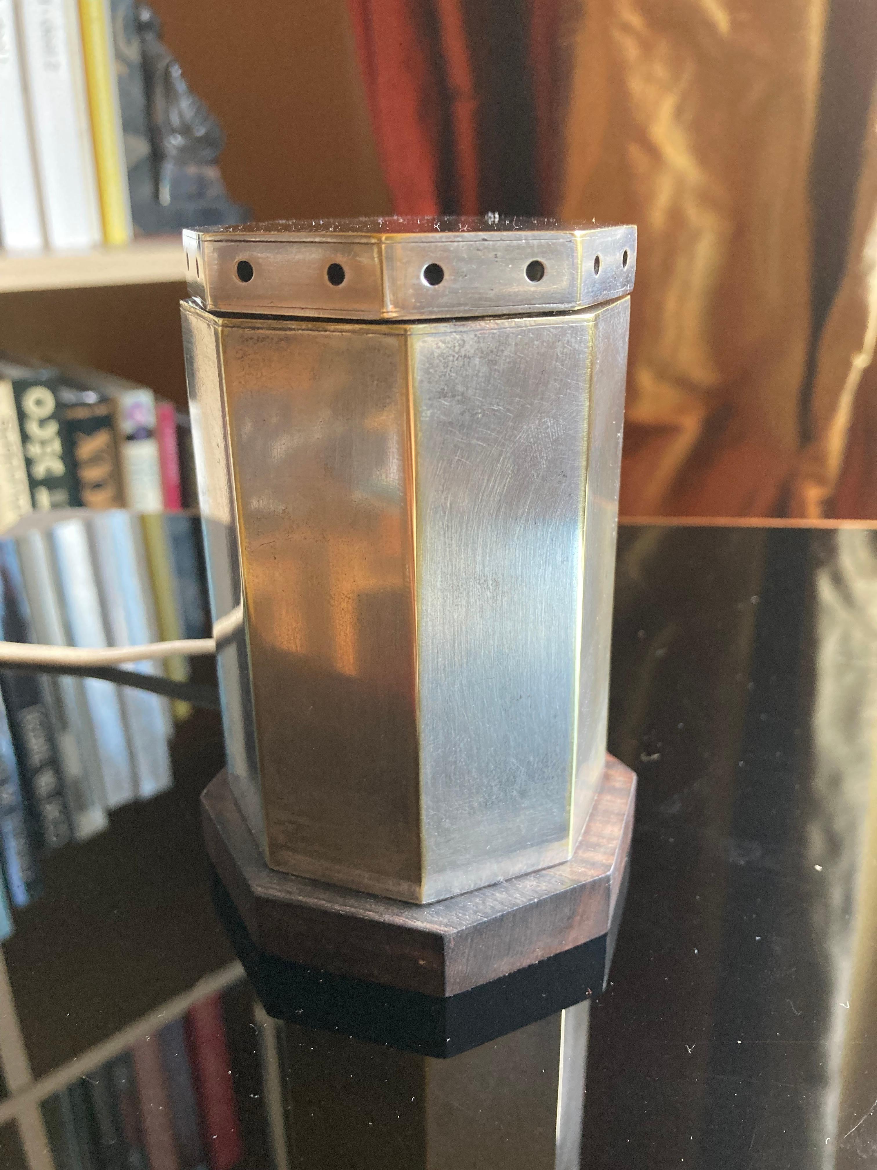 Maison Desny French Art Deco Night Light, Paris 1928, Silver Plated 10