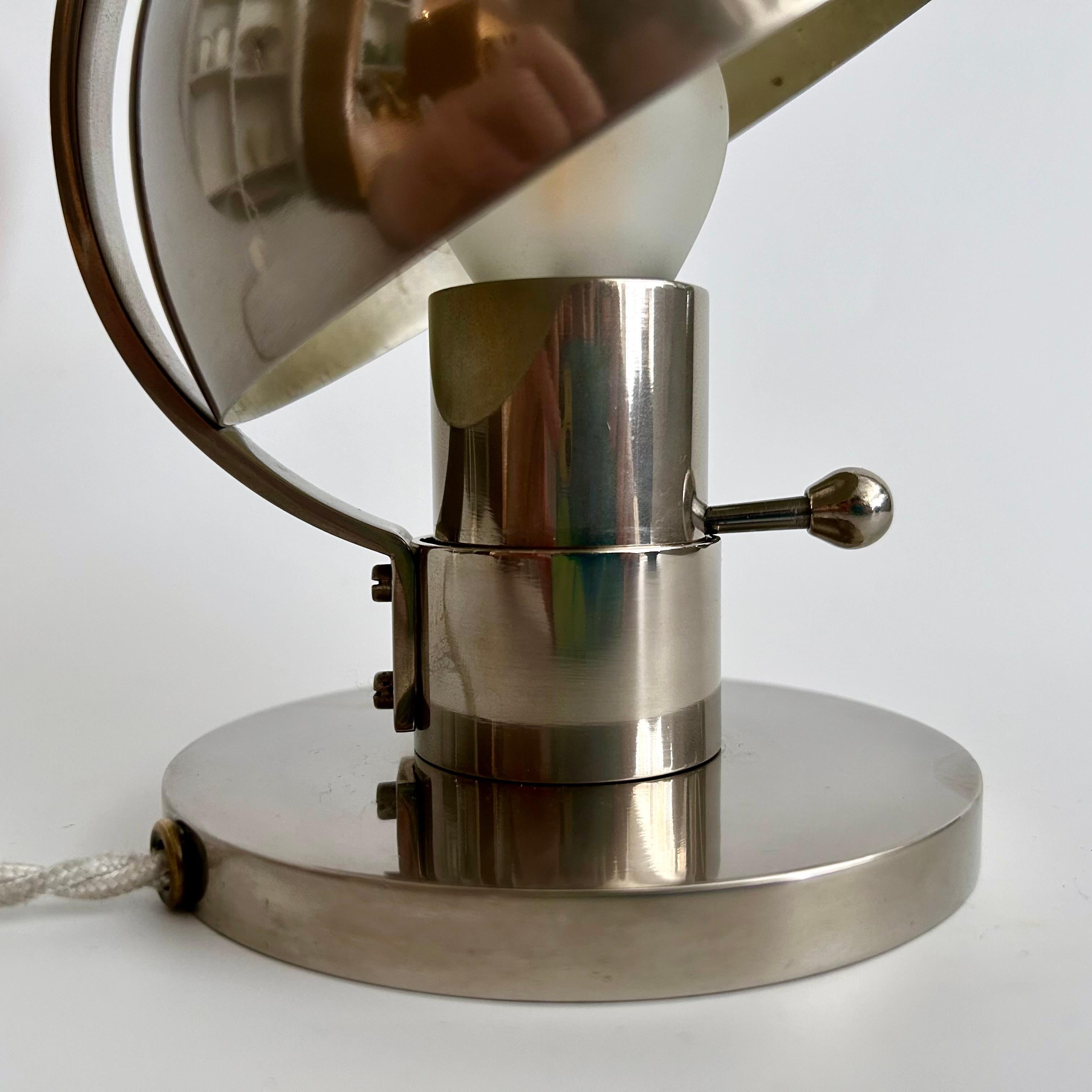Maison Desny Nickel-Plated Table Lamp, Circa 1930 In Good Condition For Sale In CA, CA
