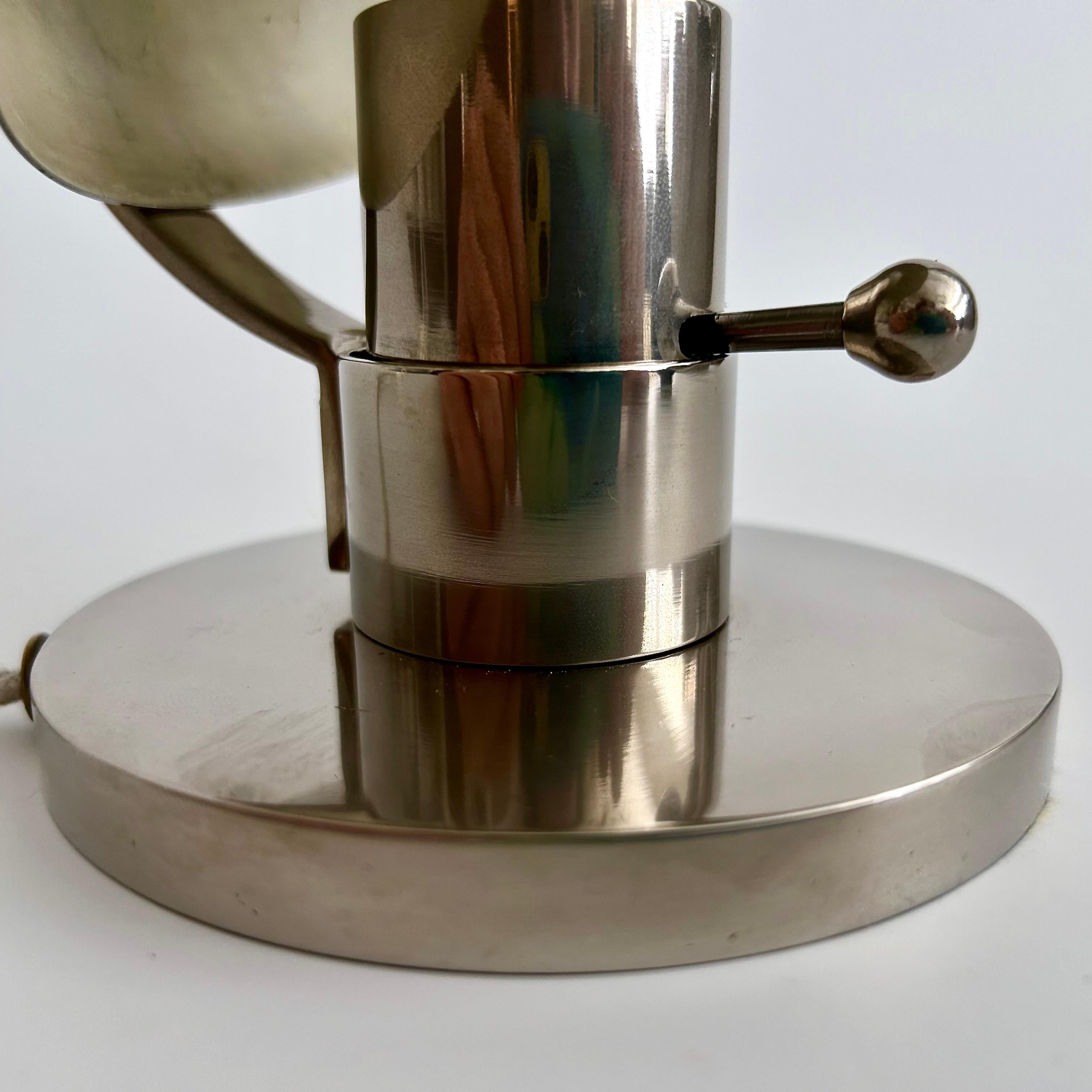 Metal Maison Desny Nickel-Plated Table Lamp, Circa 1930 For Sale