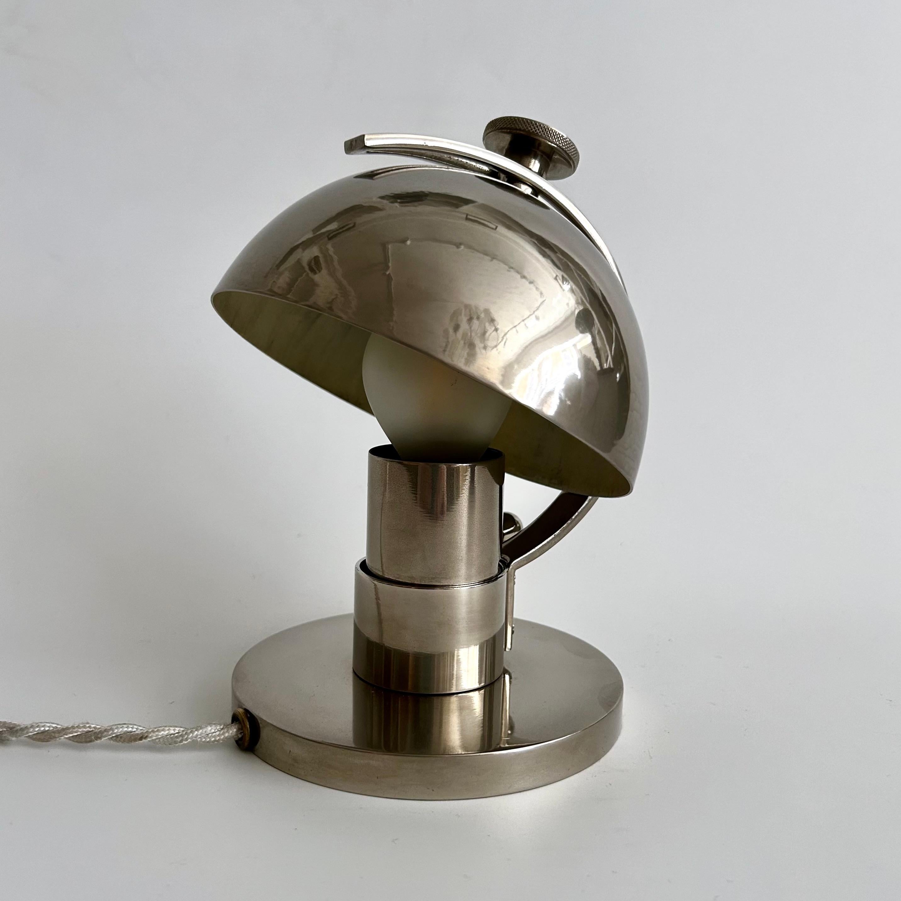Maison Desny Nickel-Plated Table Lamp, Circa 1930 For Sale 3
