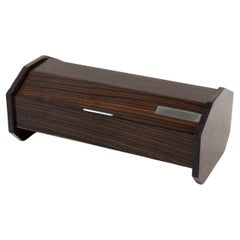 Maison Desny Style Art Deco Modernist Box Macassar and Chrome