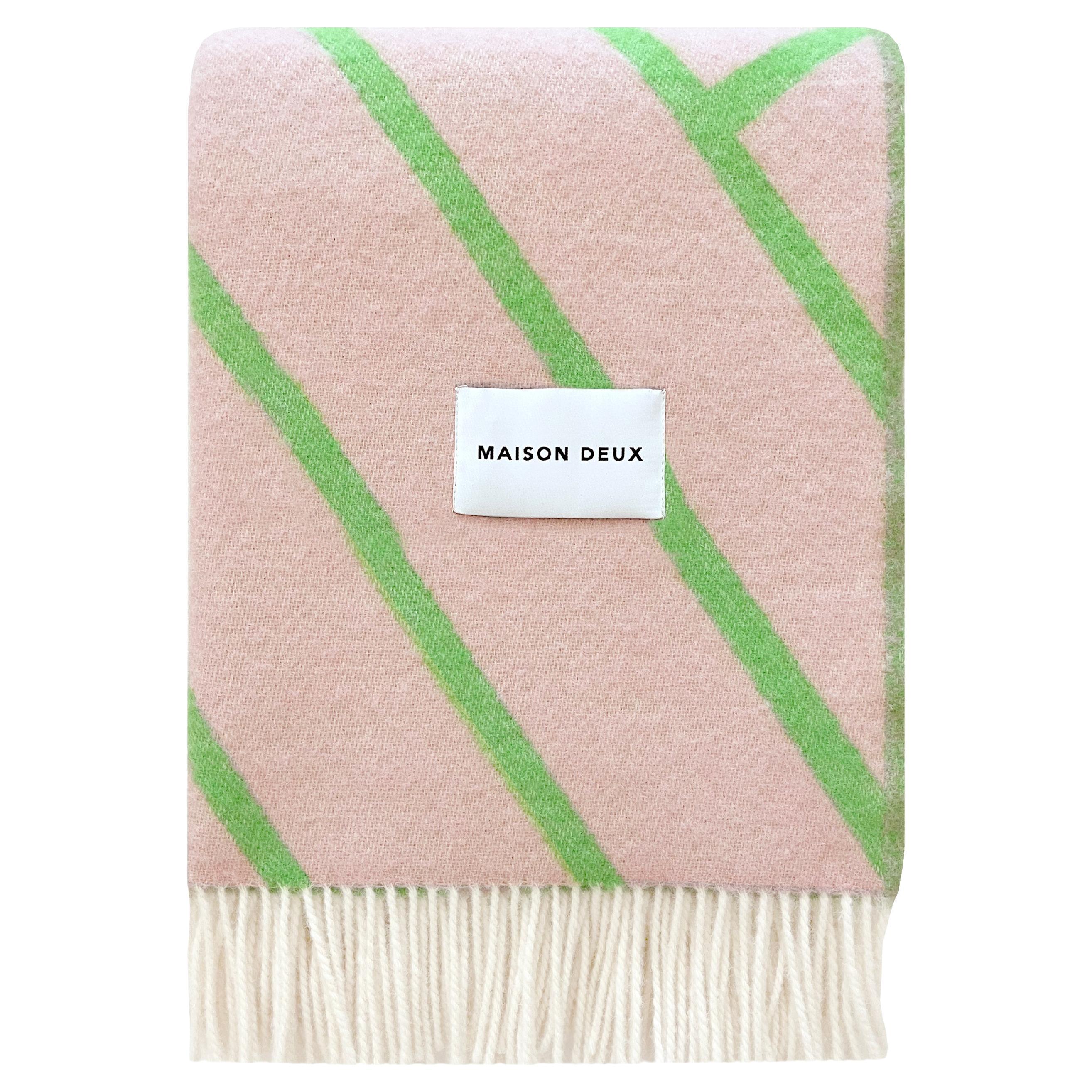 MAISON DEUX Lines Deckendecke Rosa Apfel 100% neuseeländische Wolle