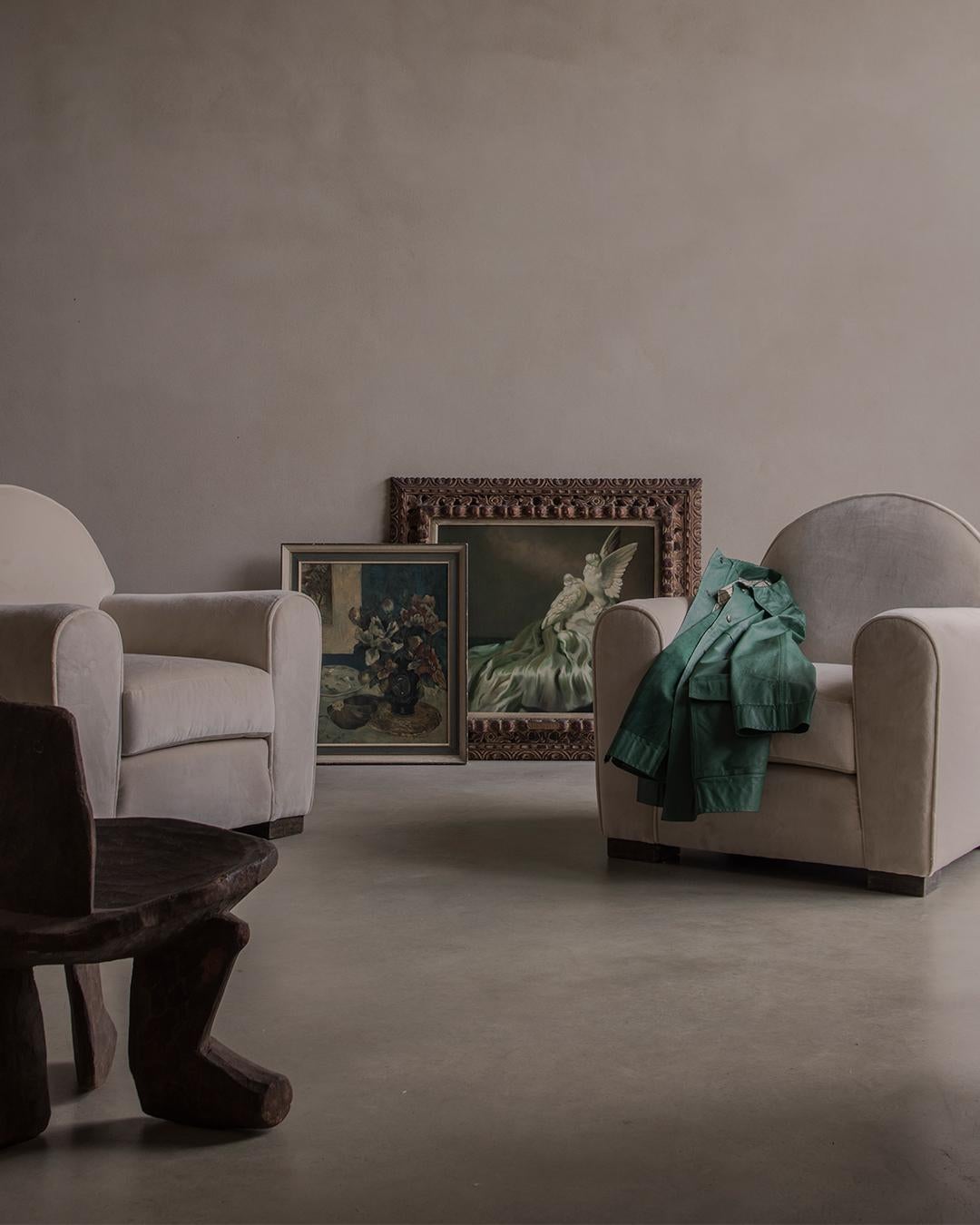 Francese Maison Dominique - André Domin Marcel Genevrière - Coppia di poltrone Circa 1940 in vendita