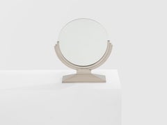 Maison Dominique Specchio di vanità in metallo nichelato Art Deco 1930