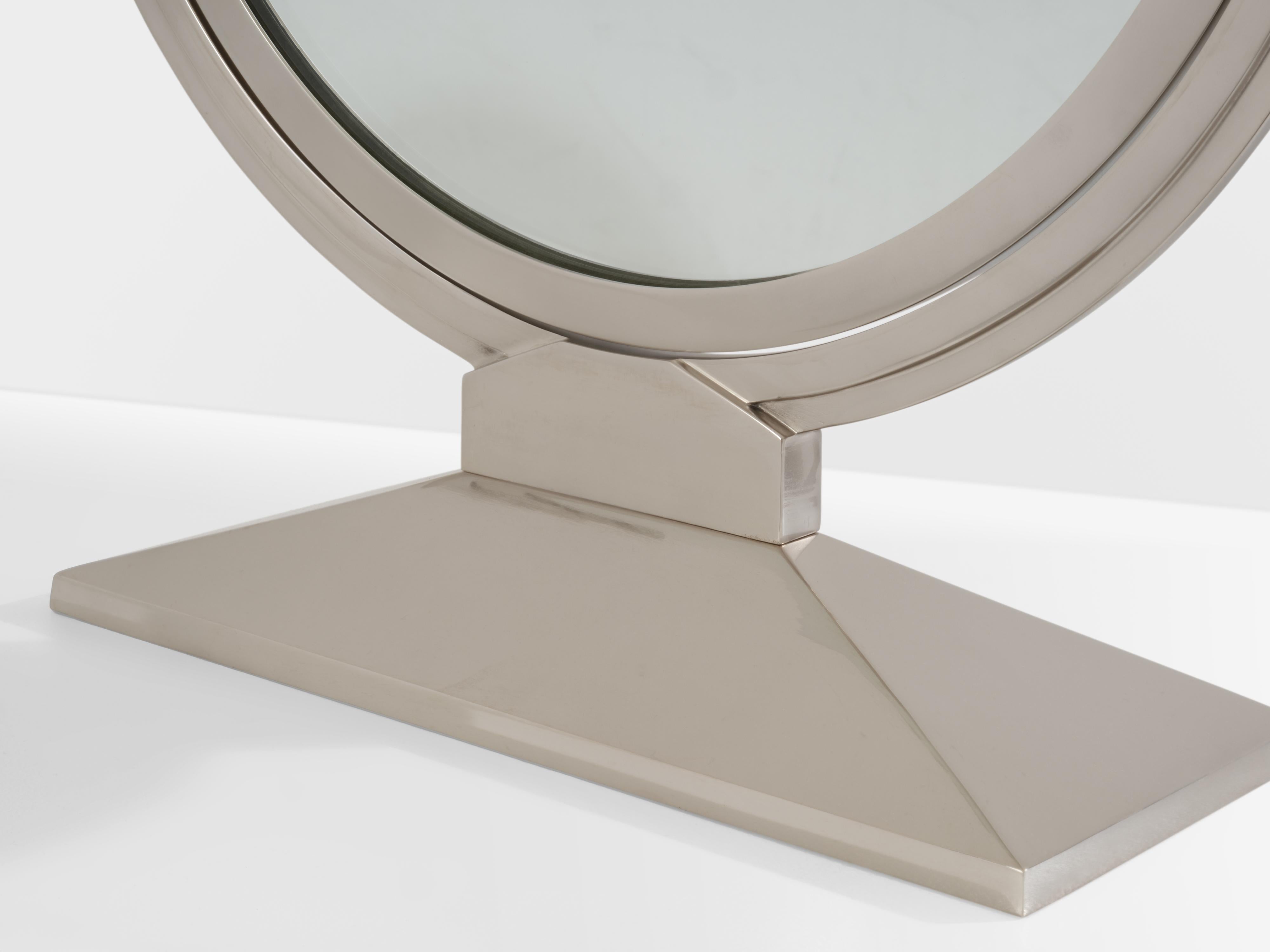 Français Maison Dominique Art Deco Metal Mirror 1930s en vente