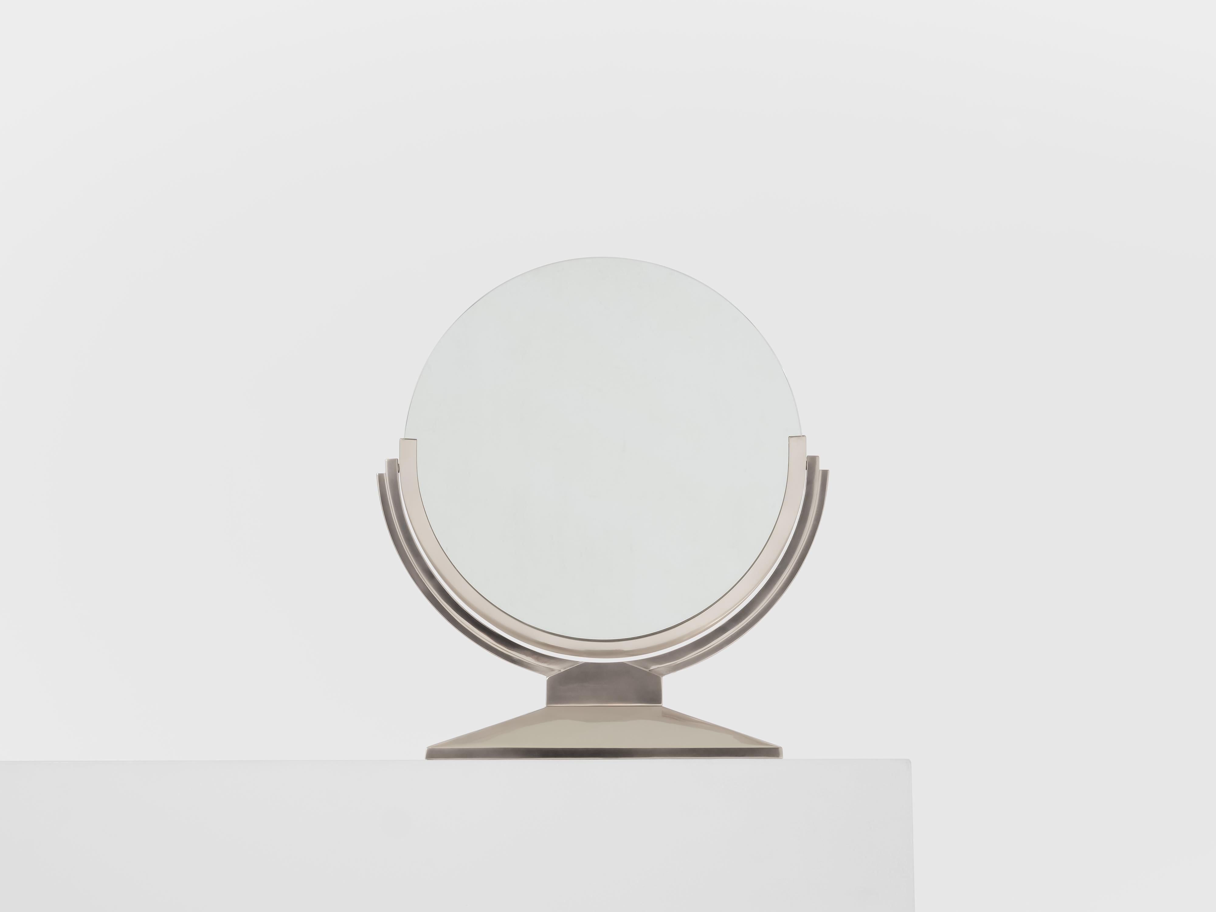 Milieu du XXe siècle Maison Dominique Art Deco Metal Mirror 1930s en vente