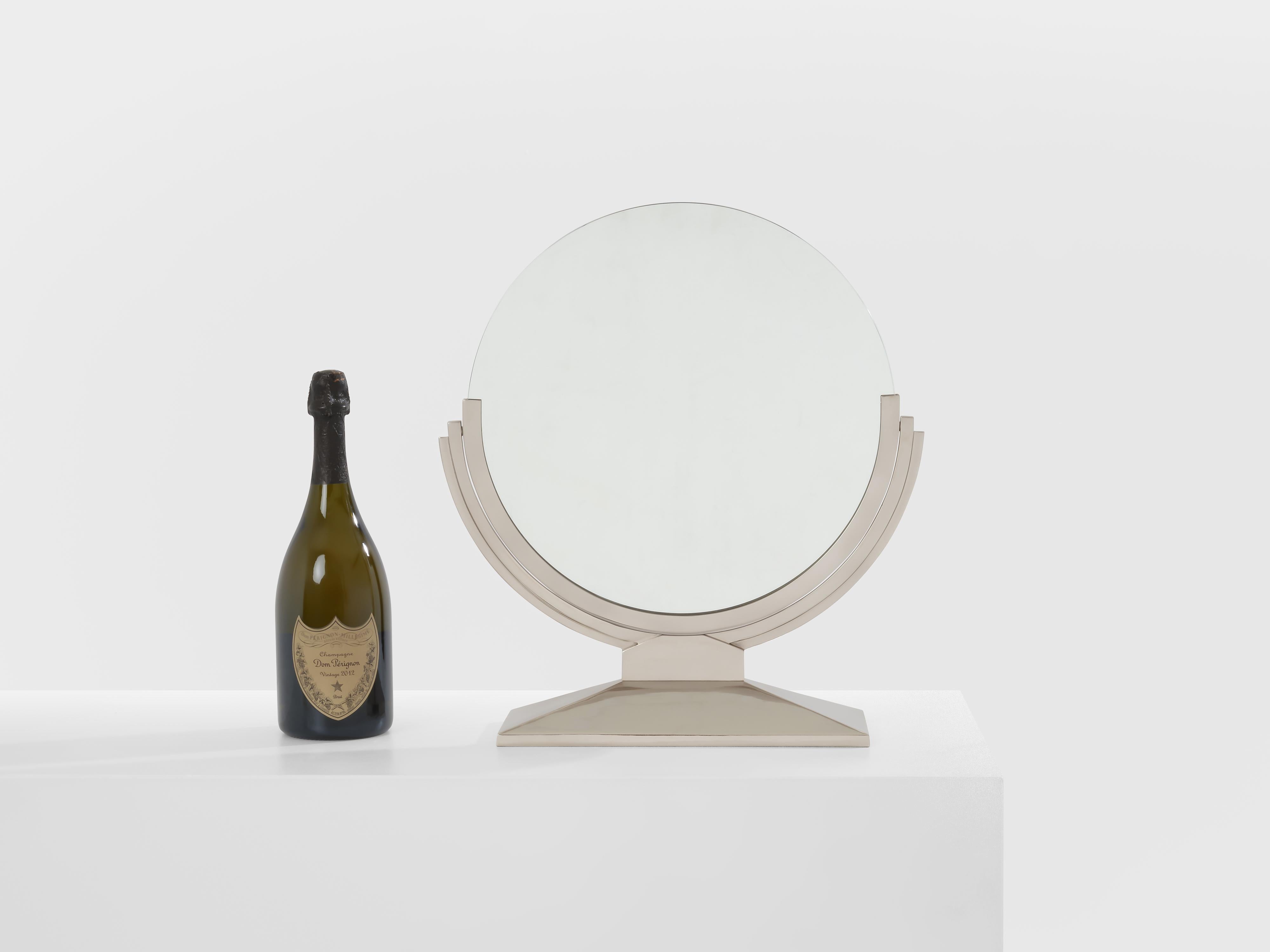 Miroir Maison Dominique Art Deco Metal Mirror 1930s en vente