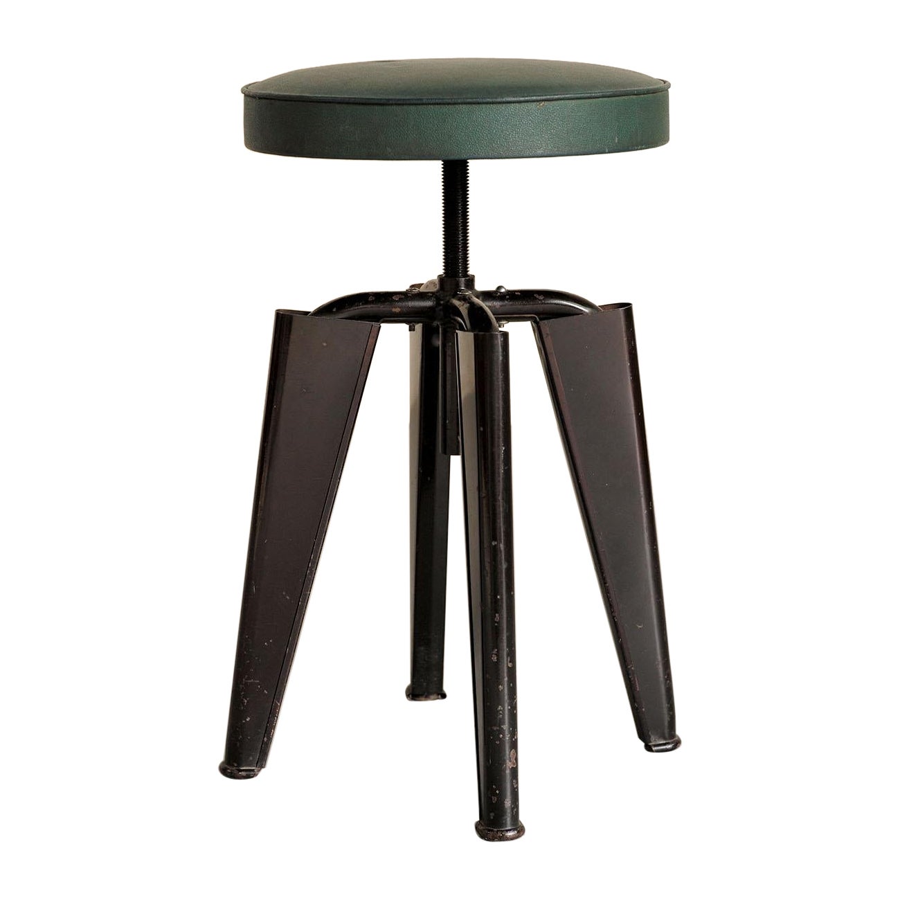 Maison Dominique, "Clémenceau" Metal Stool, France, 1950
