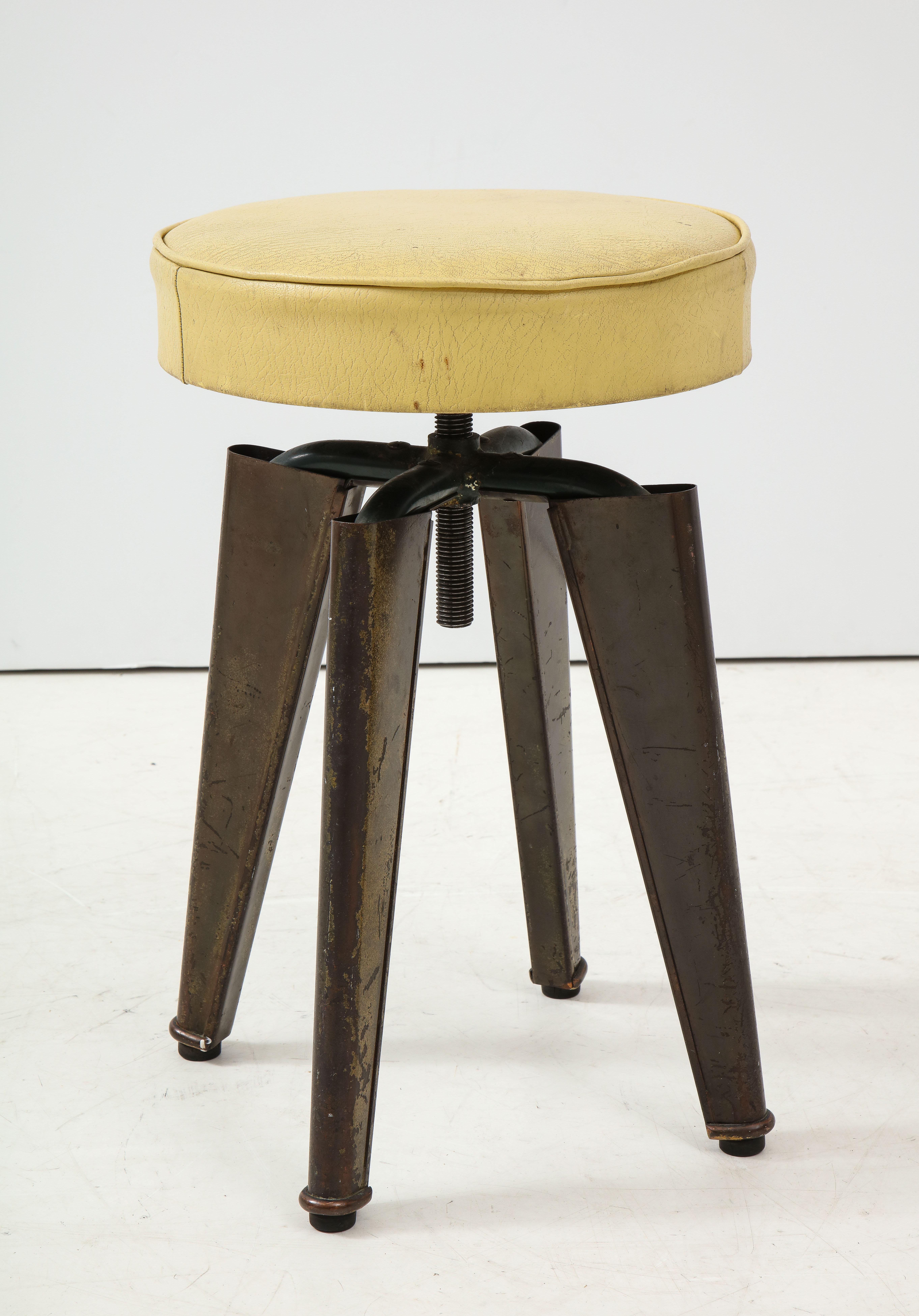 French Maison Dominique Clemenceau Stool, Andre Domin & Marcel Geneviere, France, 1957