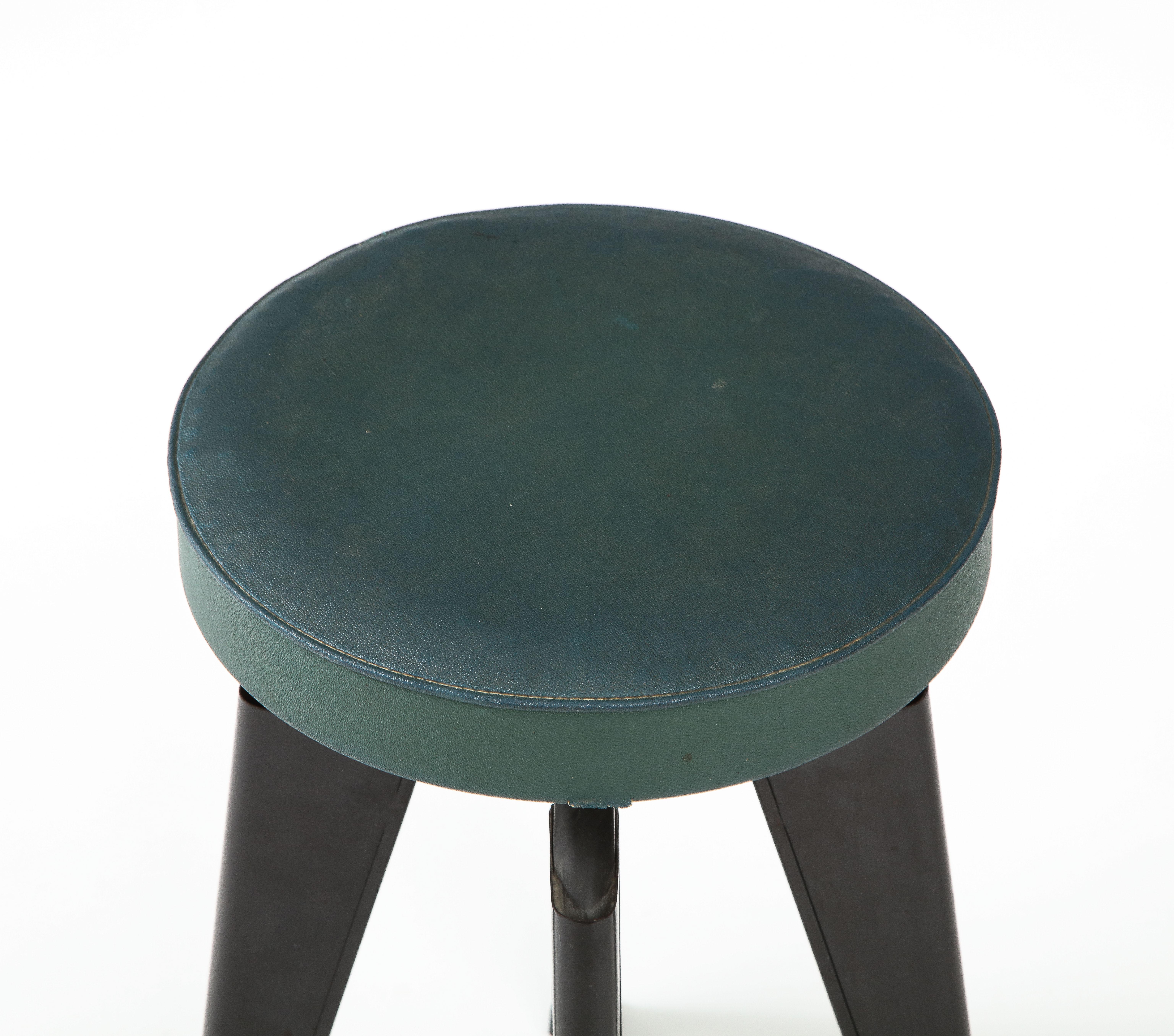 Brass Maison Dominique 'Clemenceau' Stool, France, C. 1957