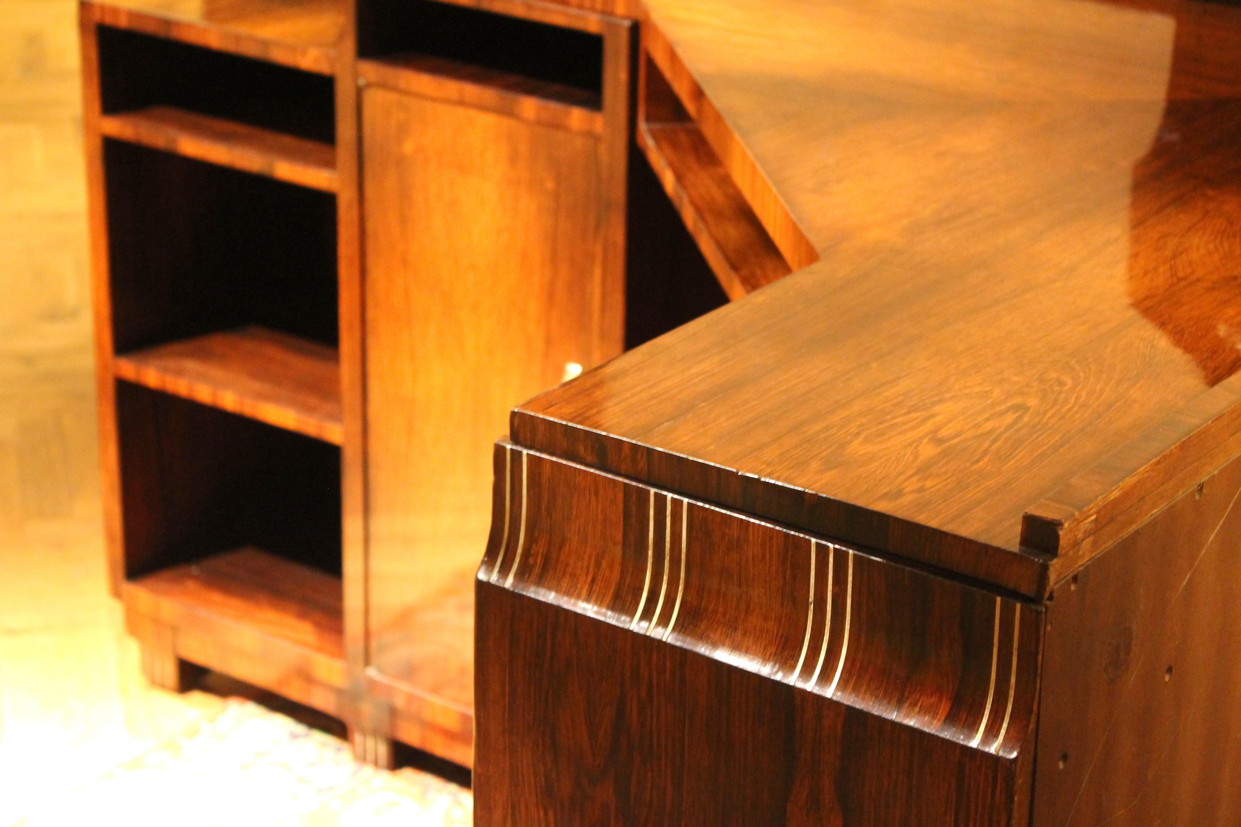 Maison Dominique Domin, Genevriére Art Deco Furnier-Schreibtisch oder Waschtisch im Angebot 7