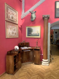 Maison Dominique Domin, Genevriére Scrivania o tavolo da toilette in legno impiallacciato Art Deco