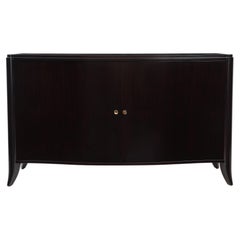 Maison Dominique Ebony & Mahogany Curved Sideboard, France. c. 1930-40's