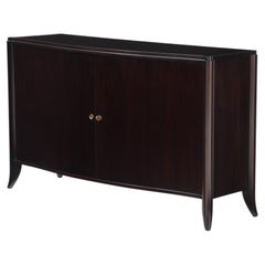 Maison Dominique Ebony & Mahogany Curved Sideboard, France. c. 1930-40's