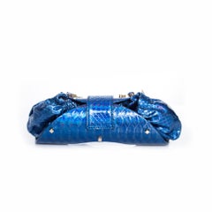 Maison Du Posh, Blue leather snakeskin pouch