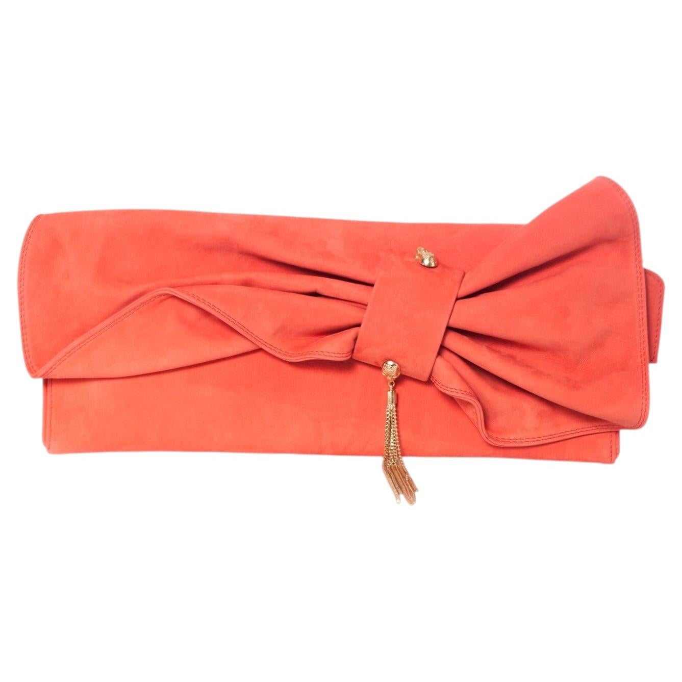 Maison Du Posh, coral pink clutch For Sale
