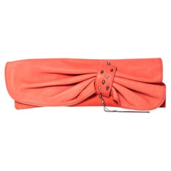 Maison Du Posh, coral pink clutch with skulls
