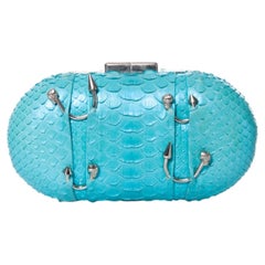 Maison Du Posh, Metallic coated python box clutch