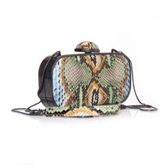 Maison Du Posh, multi-colored python clutch