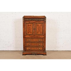 Maison Forest Style French Empire Burl Wood Armoire Dresser or Gentleman's Chest