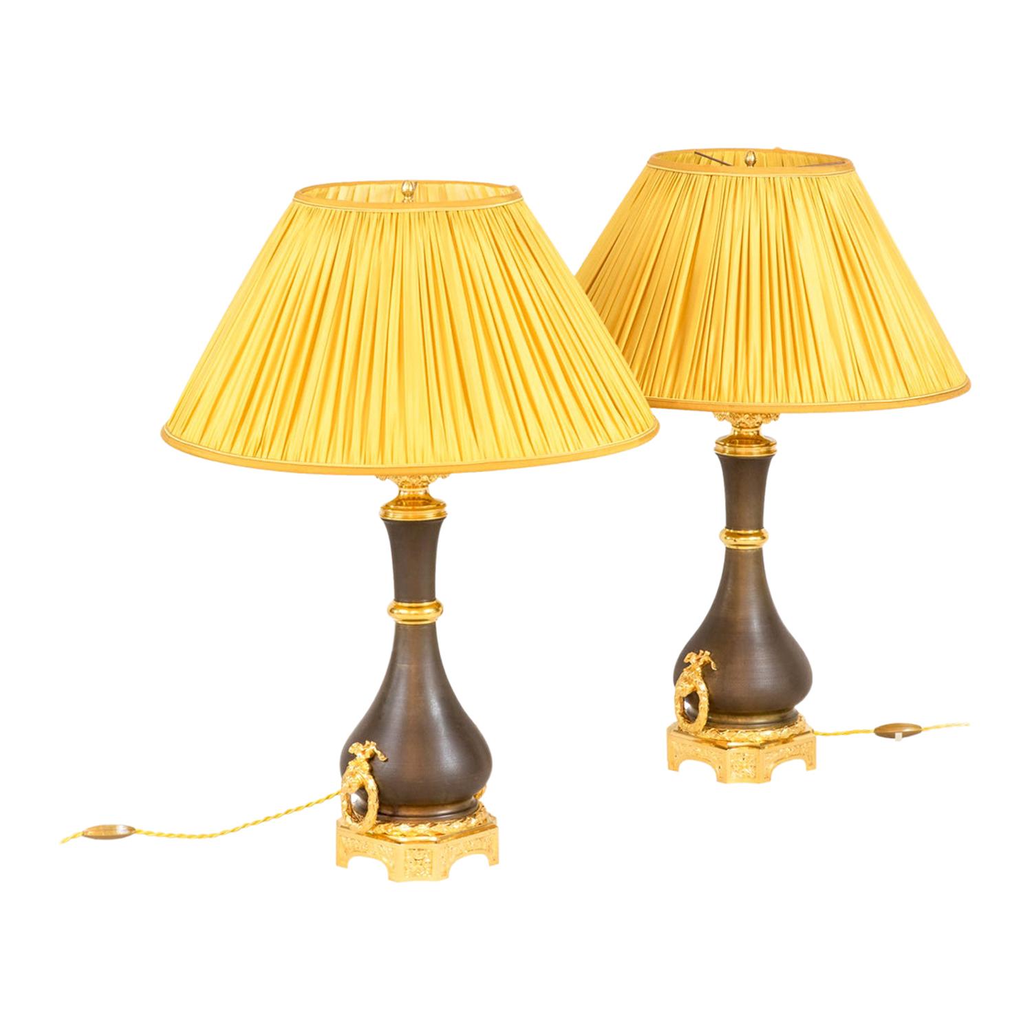 Maison Gagneau, Pair of Louis XVI Style Lamps, circa 1880