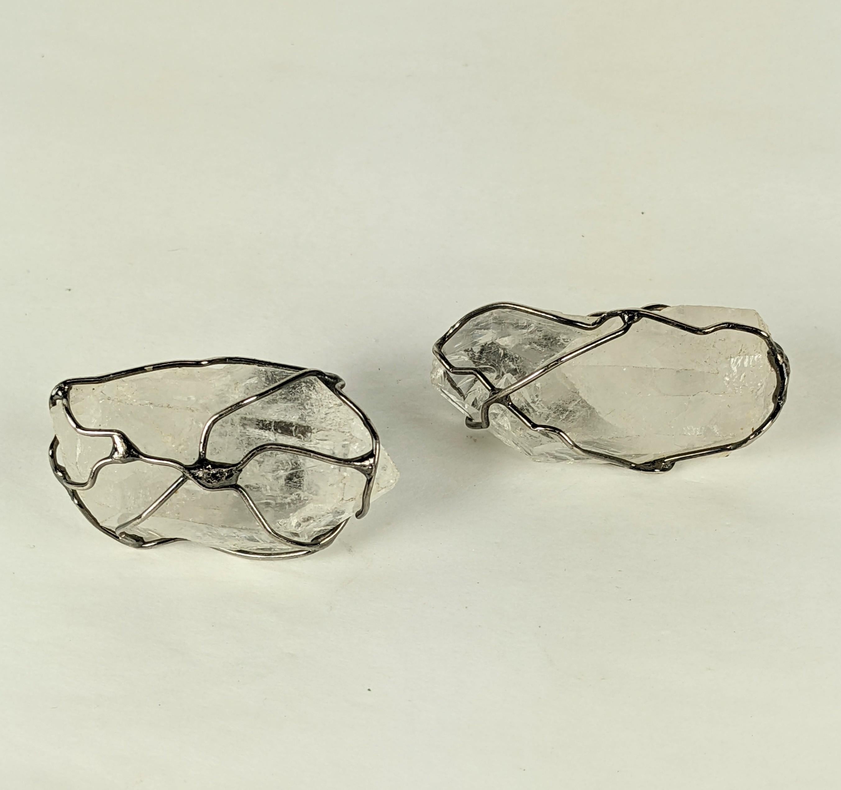 Boucles d'oreilles en cristal de roche Maison Goossens pour Yves Saint Laurent Pour femmes en vente