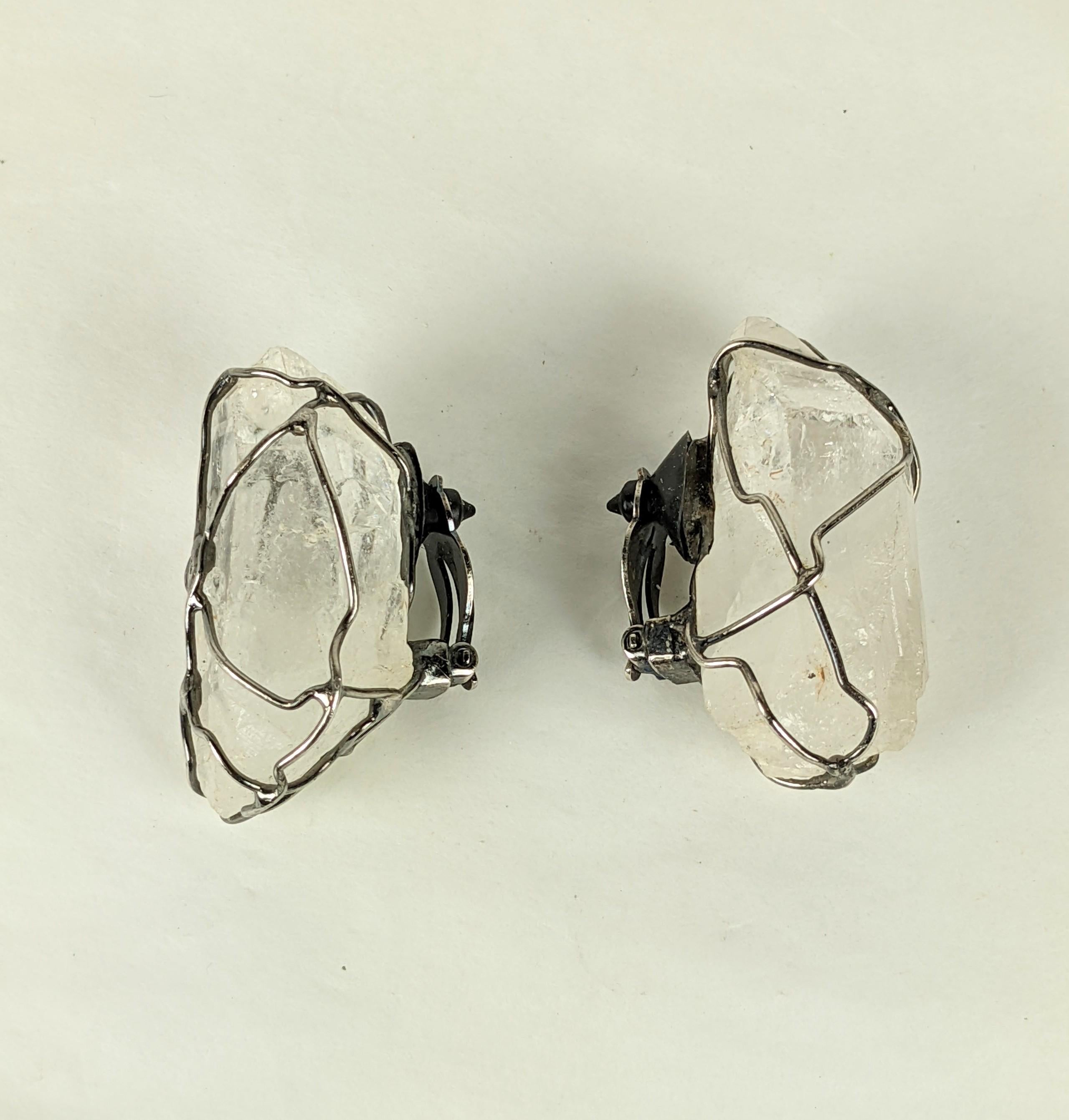 Women's Maison Goossens for Yves Saint Laurent Rock Crystal Earrings For Sale