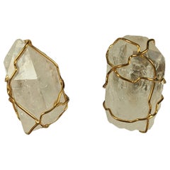 Pendientes de cristal de roca Maison Goossens for Yves Saint Laurent