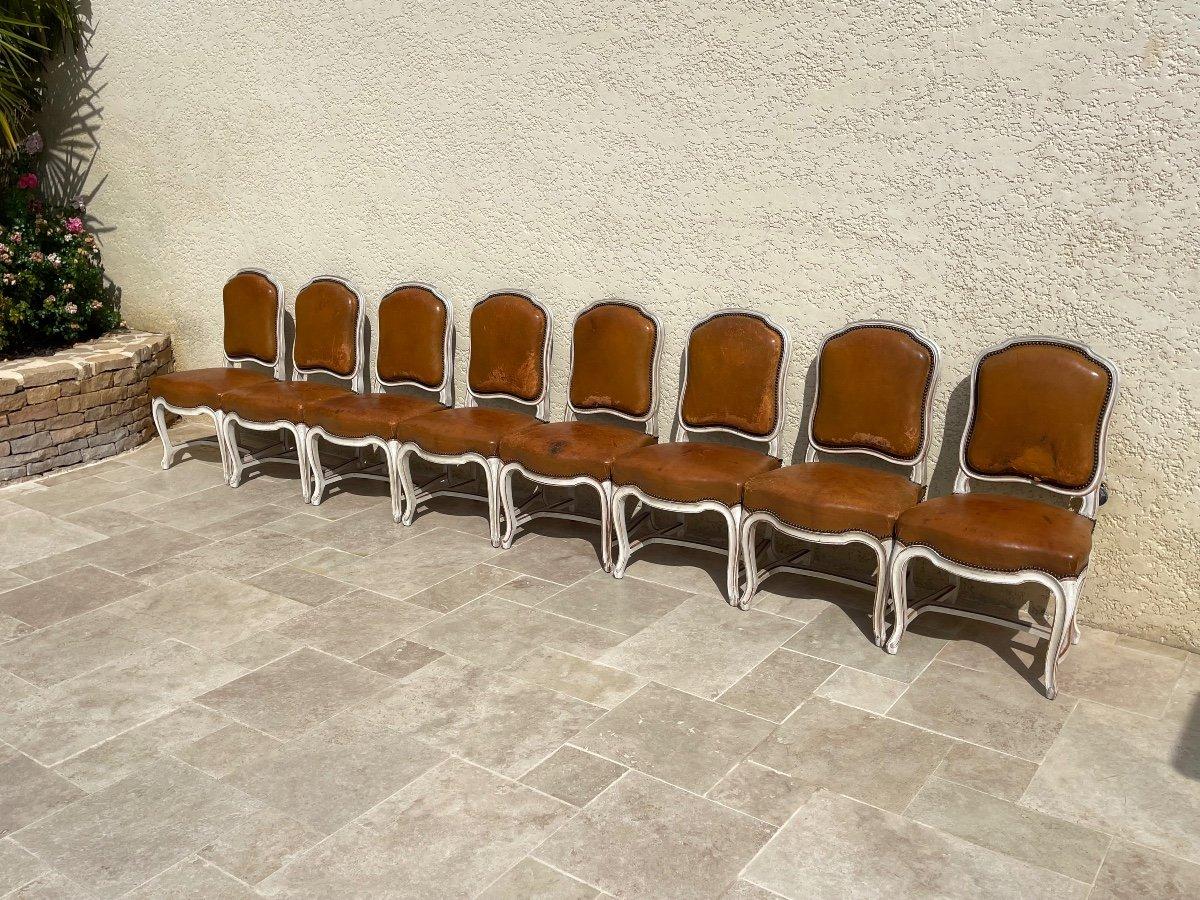 Maison Gouffé - Suite of 8 Louis XV Style Chairs In Good Condition For Sale In Beaune, FR