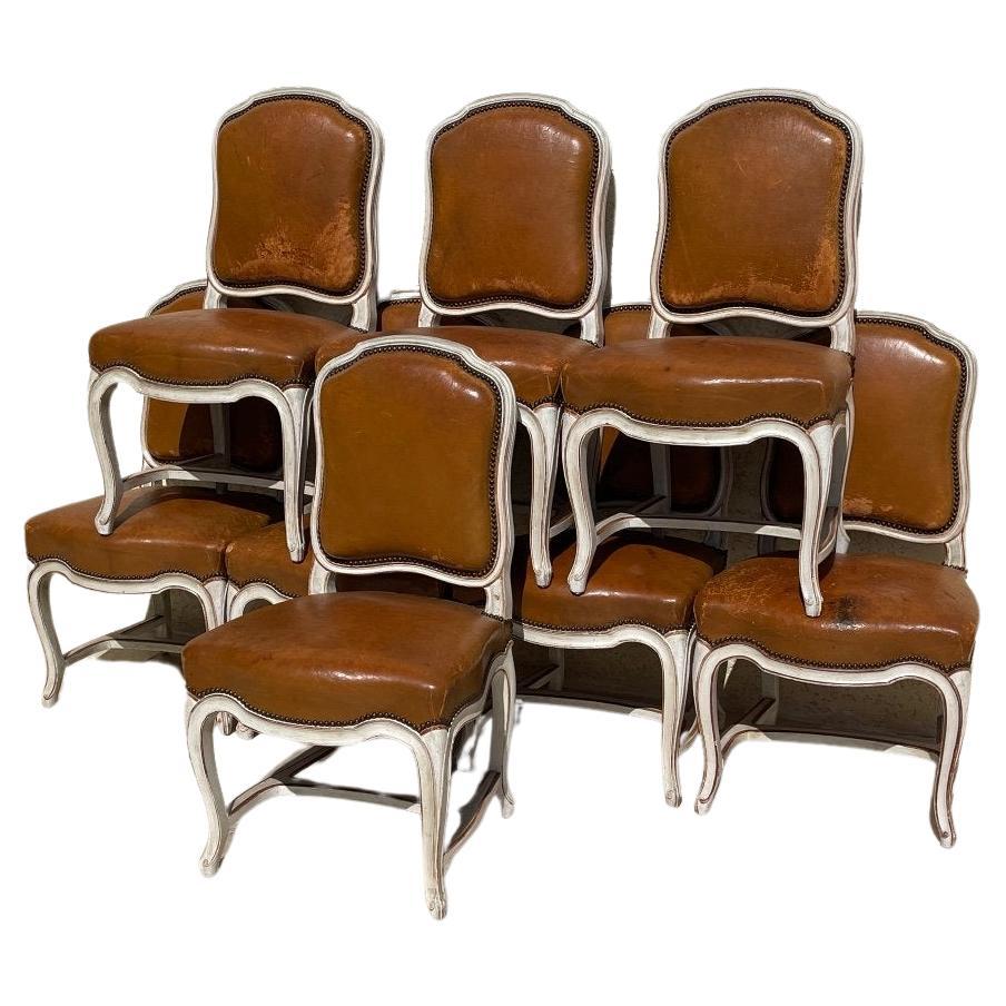 Maison Gouffé - Suite of 8 Louis XV Style Chairs