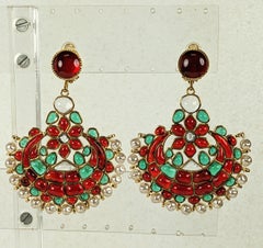Maison Gripoix for Chanel Anglo Indian Pendant Earrings