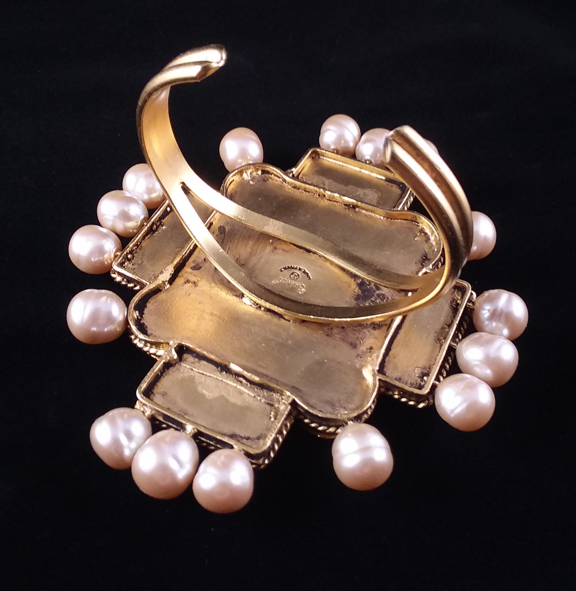 Women's or Men's Maison Gripoix for Chanel Byzantine Cruciform Cuff Bracelet For Sale