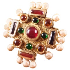 Retro Maison Gripoix for Chanel Byzantine Cruciform Cuff Bracelet