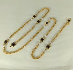 Maison Gripoix for Chanel  Poured Glass Byzantine Sautoir Necklace