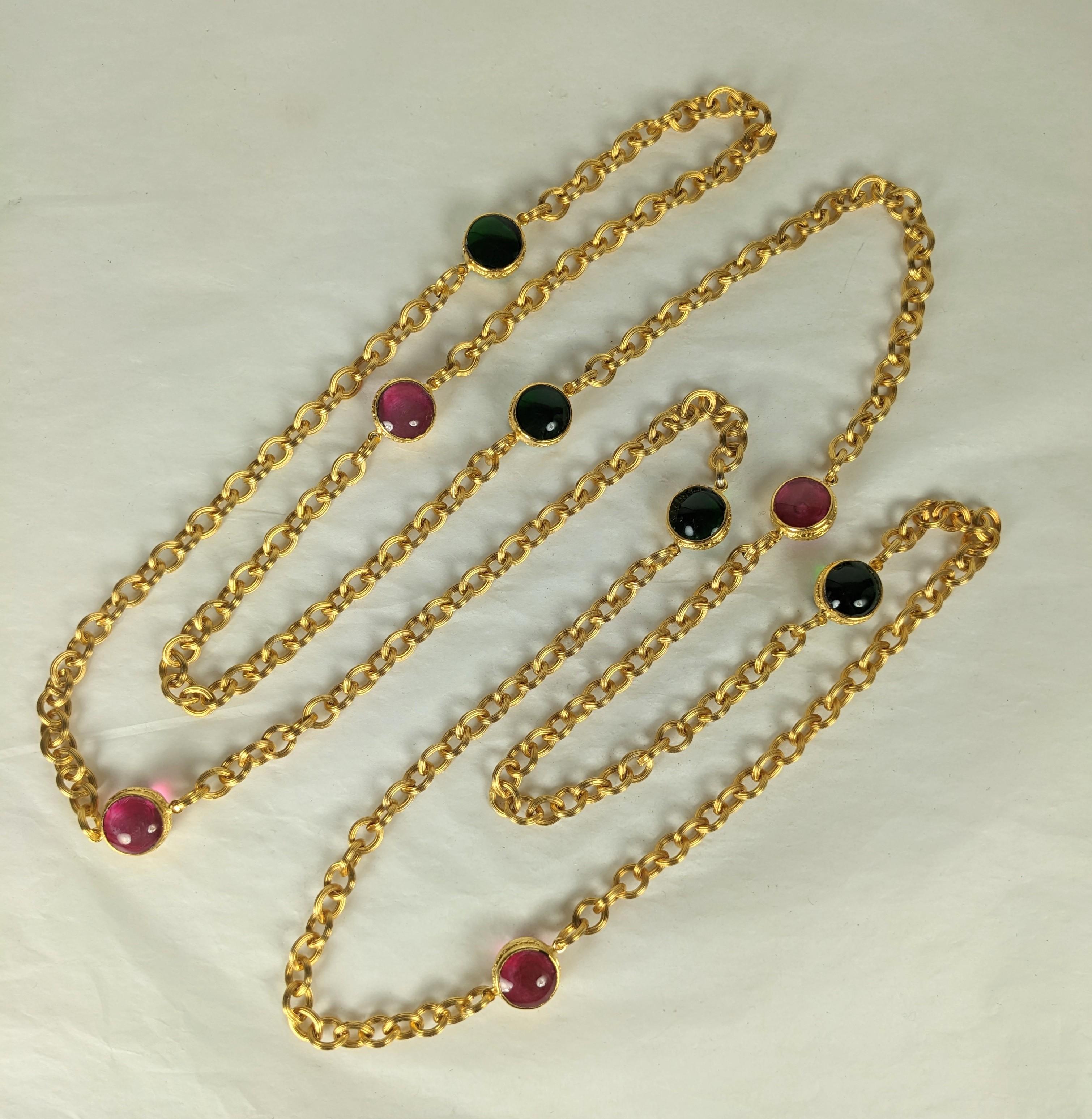 Maison Gripoix for Chanel Renaissance Chain Necklace In Excellent Condition For Sale In New York, NY