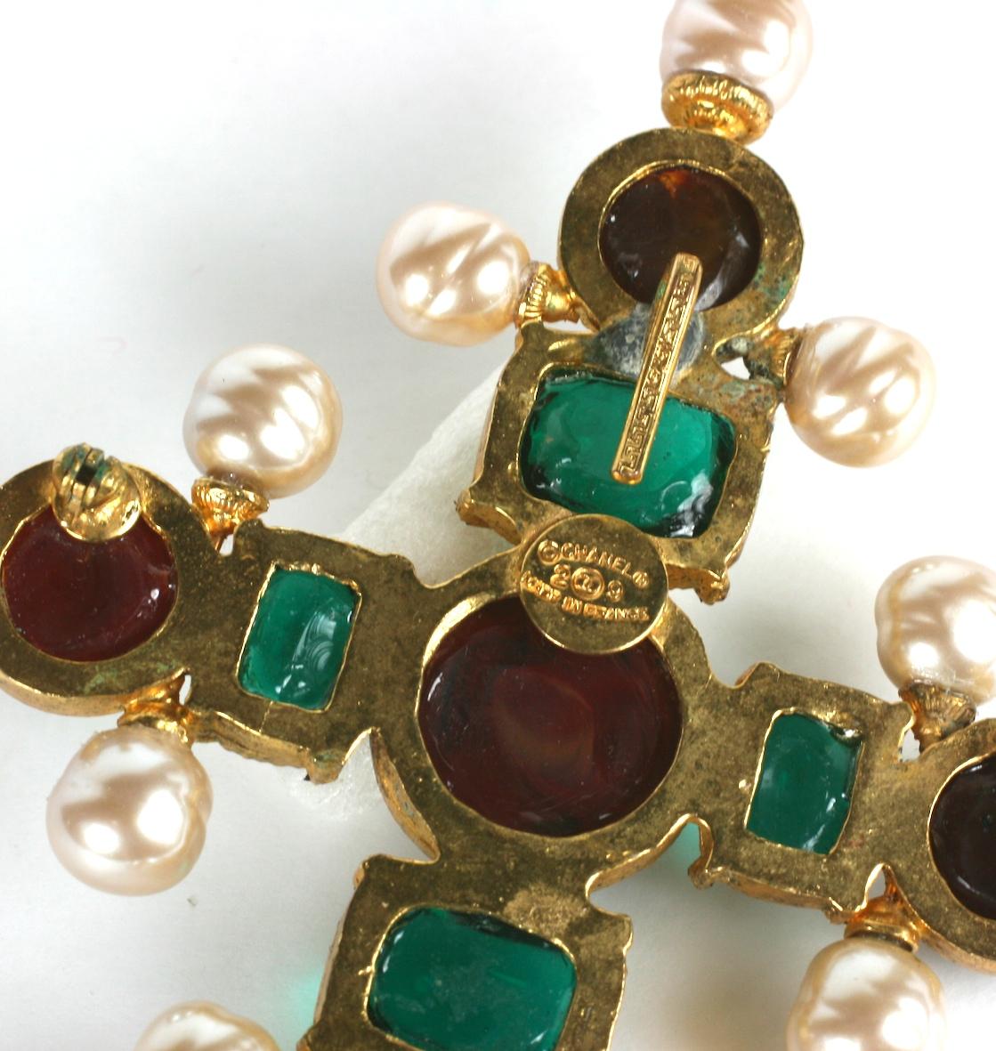 Maison Gripoix for Chanel Renaissance Cross 1992 Autumn/Winter For Sale 4