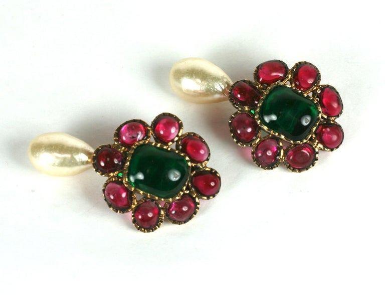 Maison Gripoix for Chanel Renaissance Style Earrings For Sale at 1stDibs
