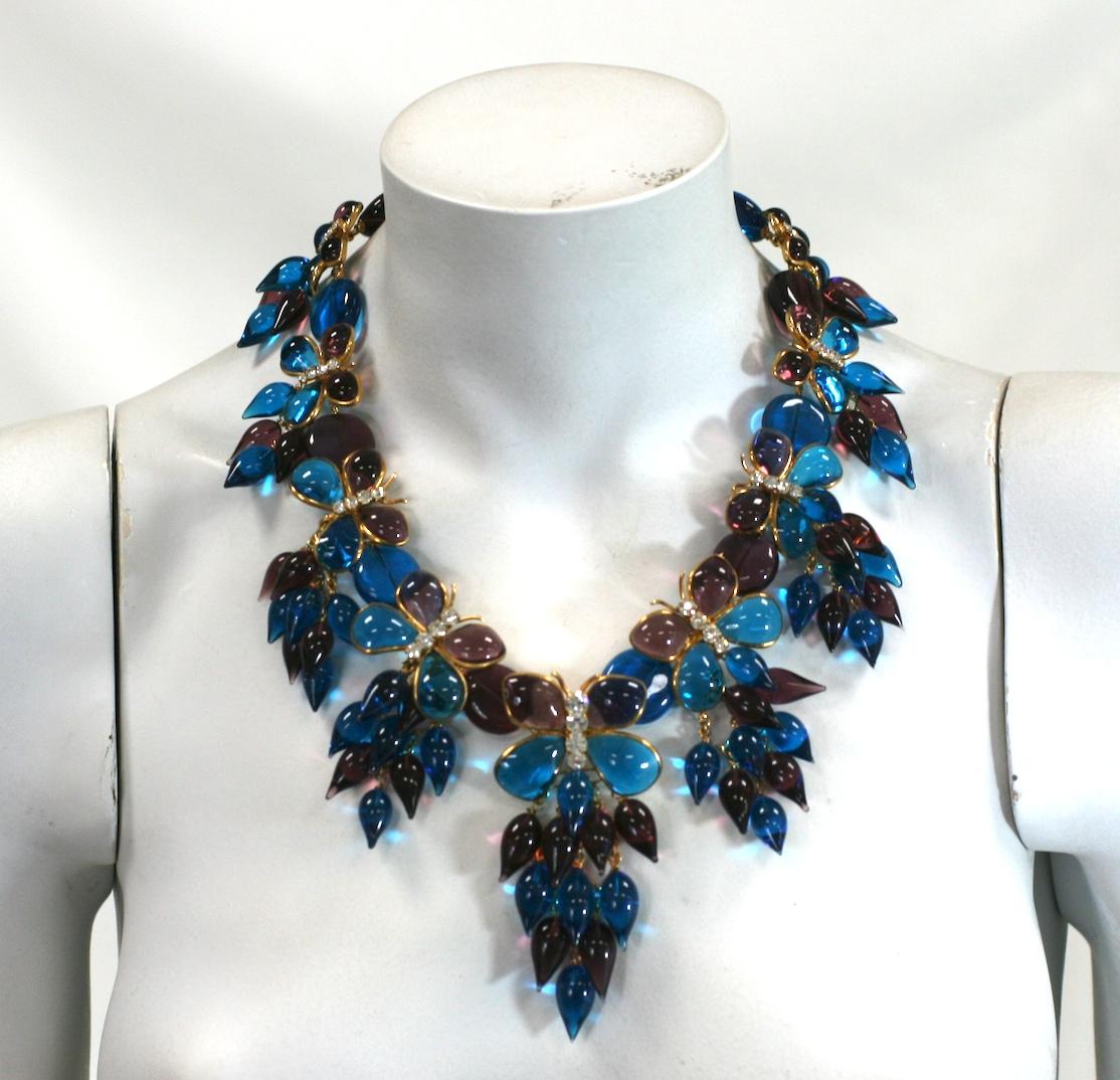Maison Gripoix for Yves Saint Laurent Butterfly Bib Necklace For Sale 8