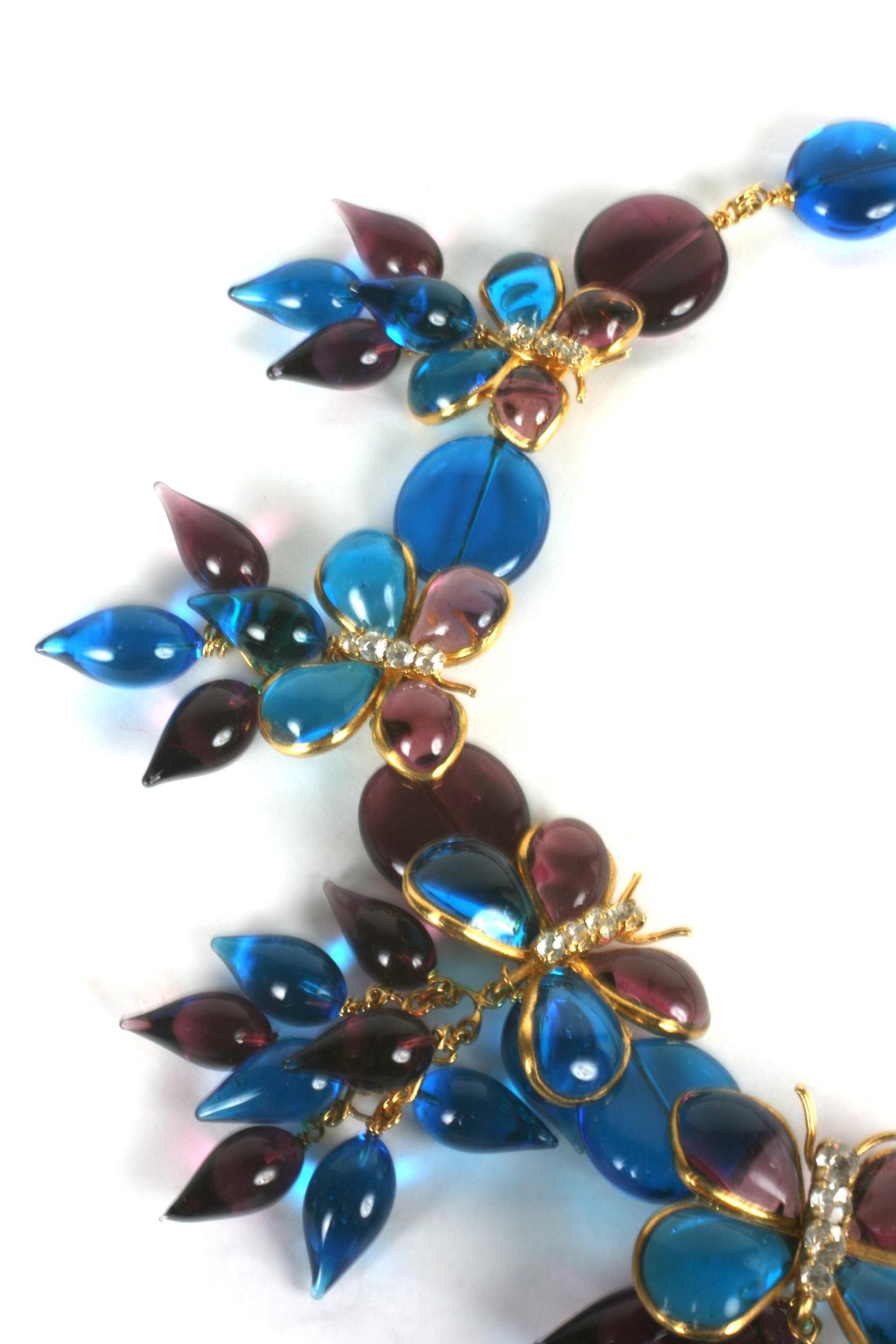 Women's Maison Gripoix for Yves Saint Laurent Butterfly Bib Necklace For Sale