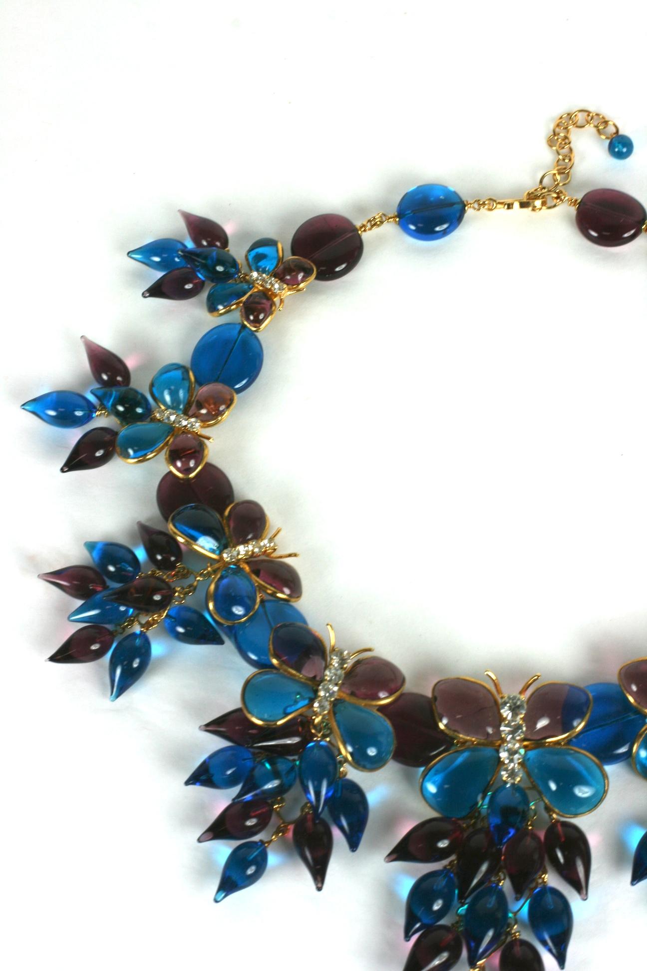 Collana con pettorina a farfalla Maison Gripoix per Yves Saint Laurent in vendita 1