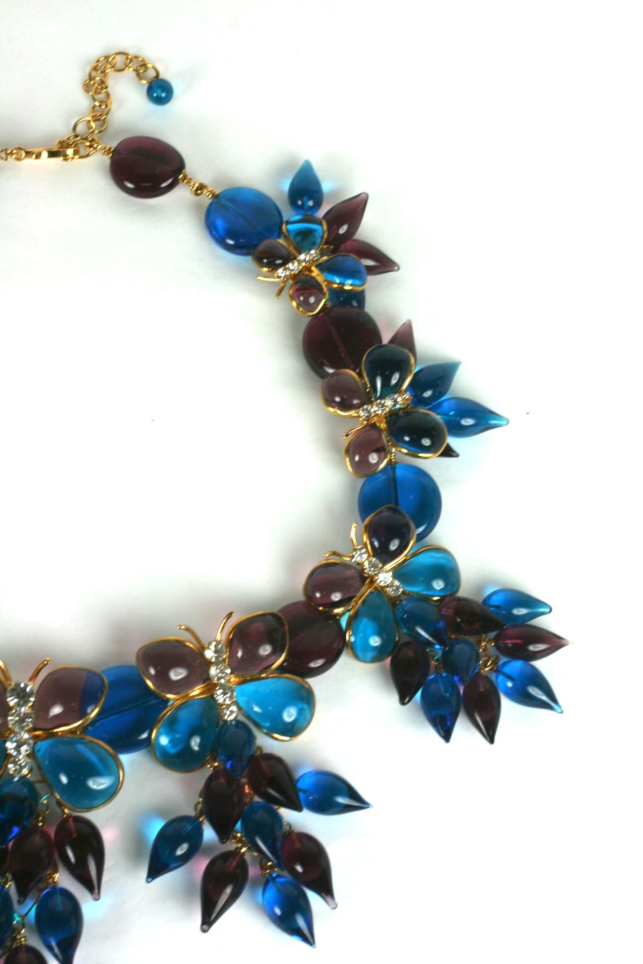 Collana con pettorina a farfalla Maison Gripoix per Yves Saint Laurent in vendita 2