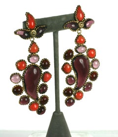 Maison Gripoix for Yves Saint Laurent Haute Couture Palmette Earclips