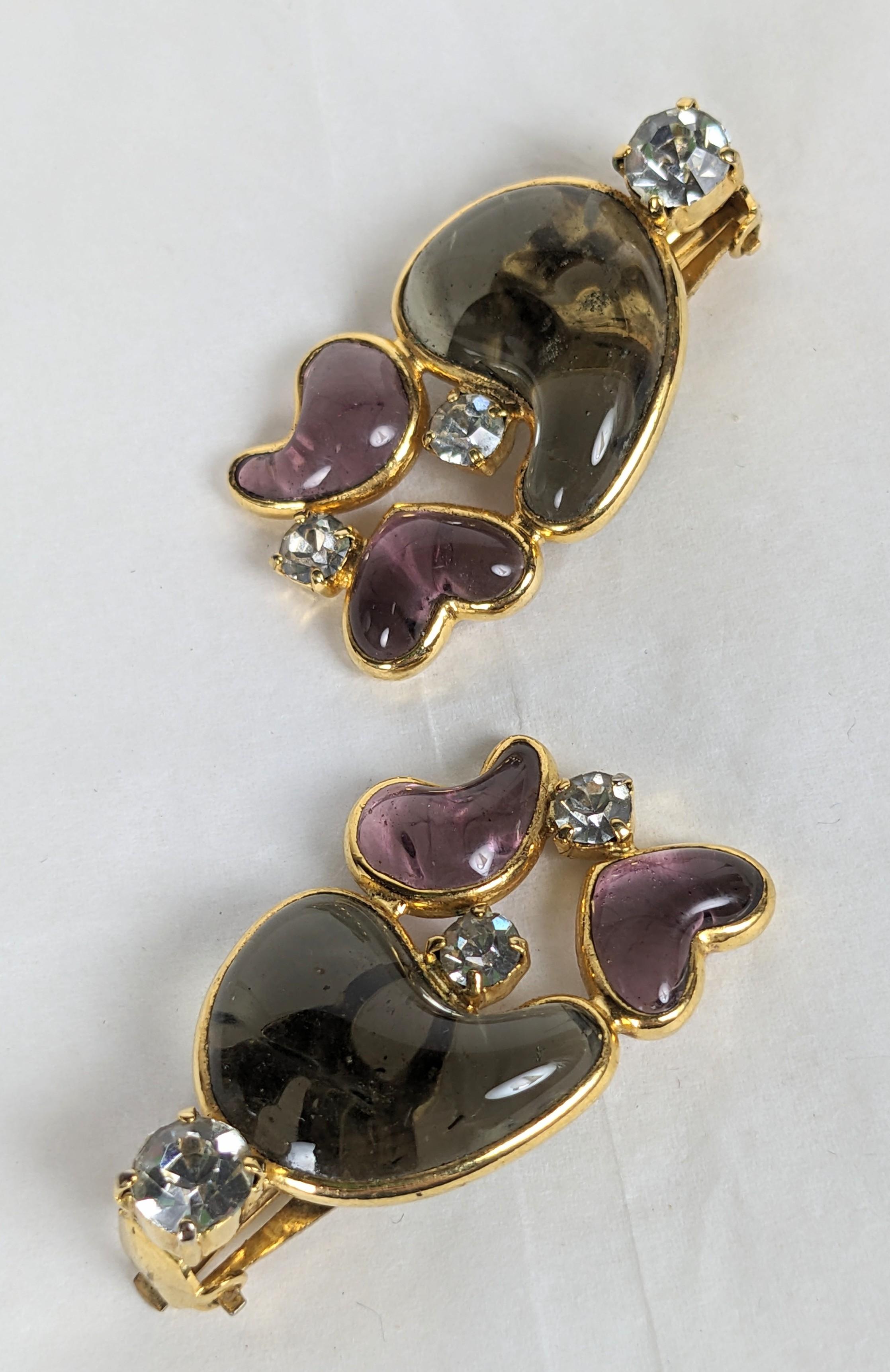 Maison Gripoix Paisley and Heart Form Earrings In Excellent Condition For Sale In New York, NY