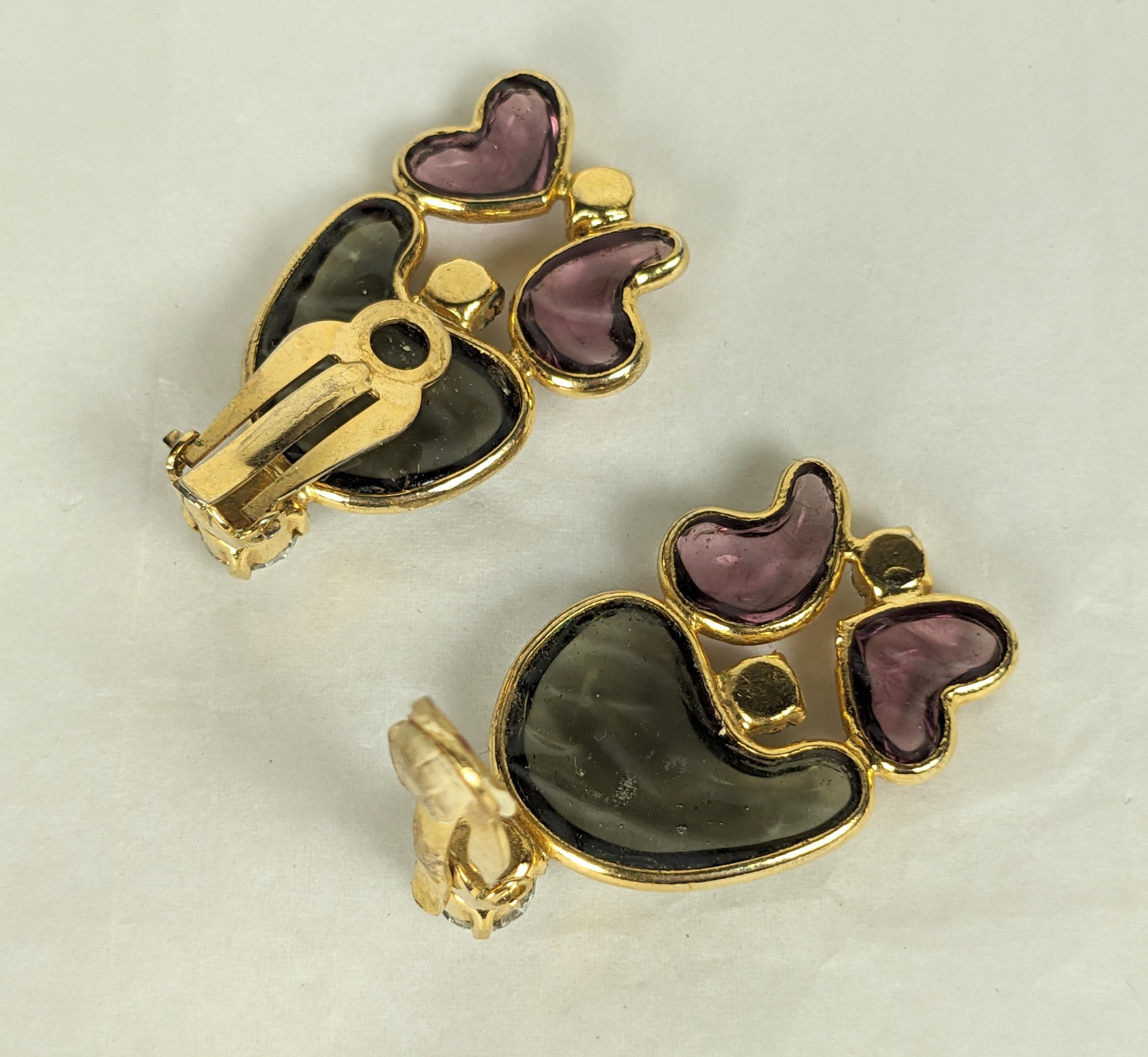Women's or Men's Maison Gripoix Paisley and Heart Form Earrings For Sale