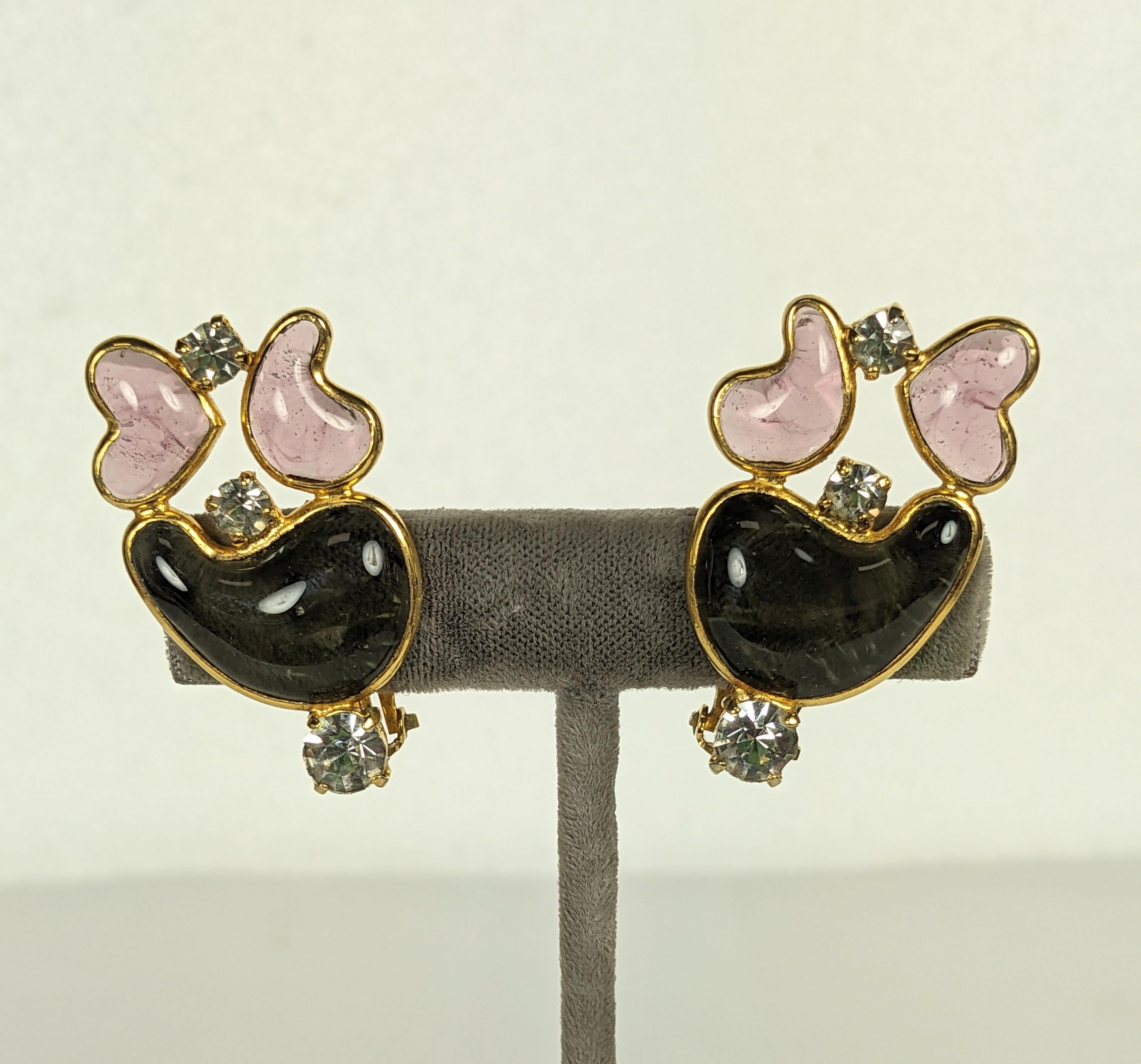 Maison Gripoix Paisley and Heart Form Earrings For Sale 1