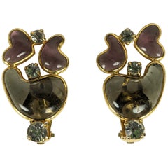 Maison Gripoix Paisley and Heart Form Earrings
