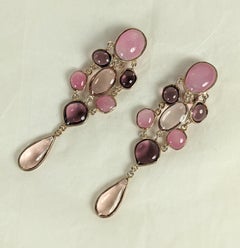 Maison Gripoix Pastel Pate de Verre Artisanal Earrings