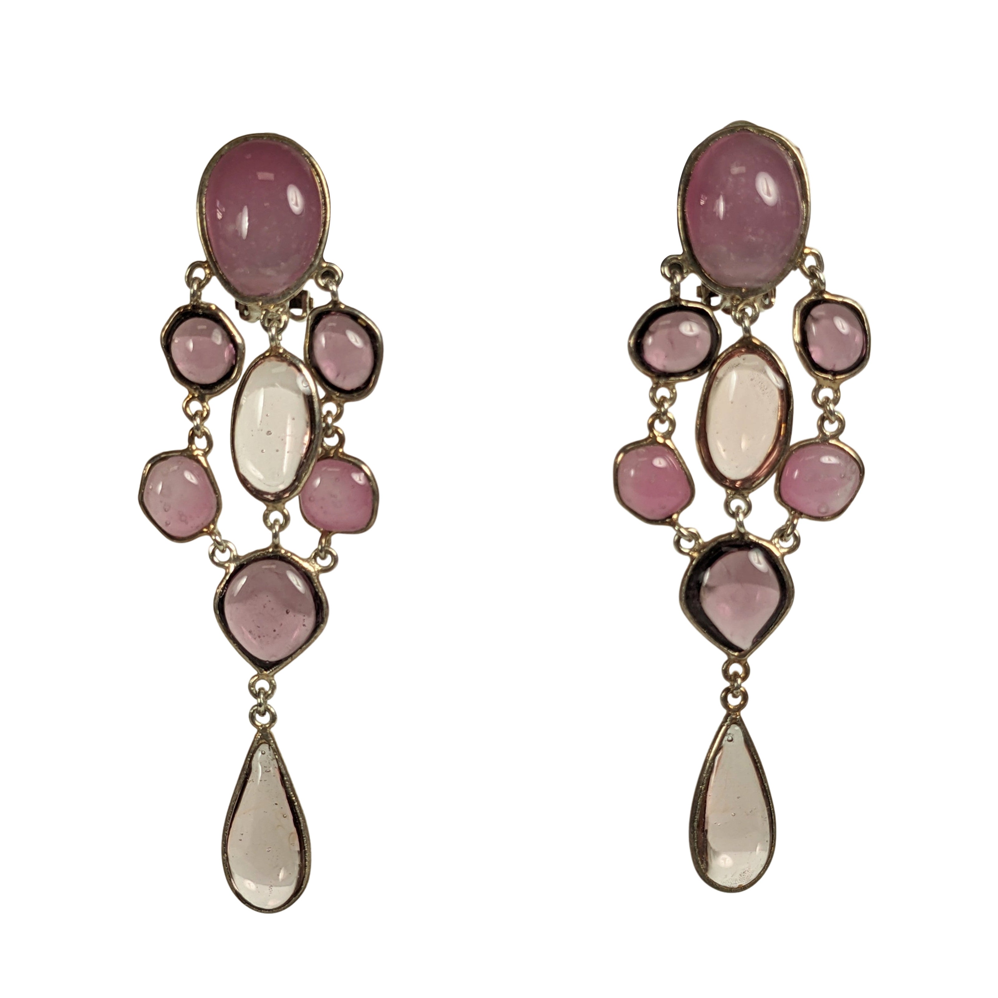 Orecchini artigianali Maison Gripoix Pastel Pate de Verre